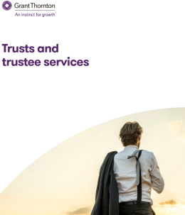 The "Trusts and trustee services" brochure frontpage