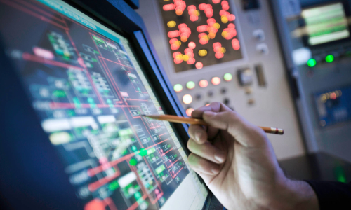 Someone uses a stylus on a touch control screen