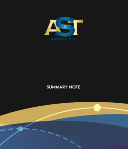 The AST Group p.l.c.'s summary note frontpage