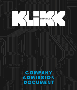 The Klikk Finance company admission document frontpage