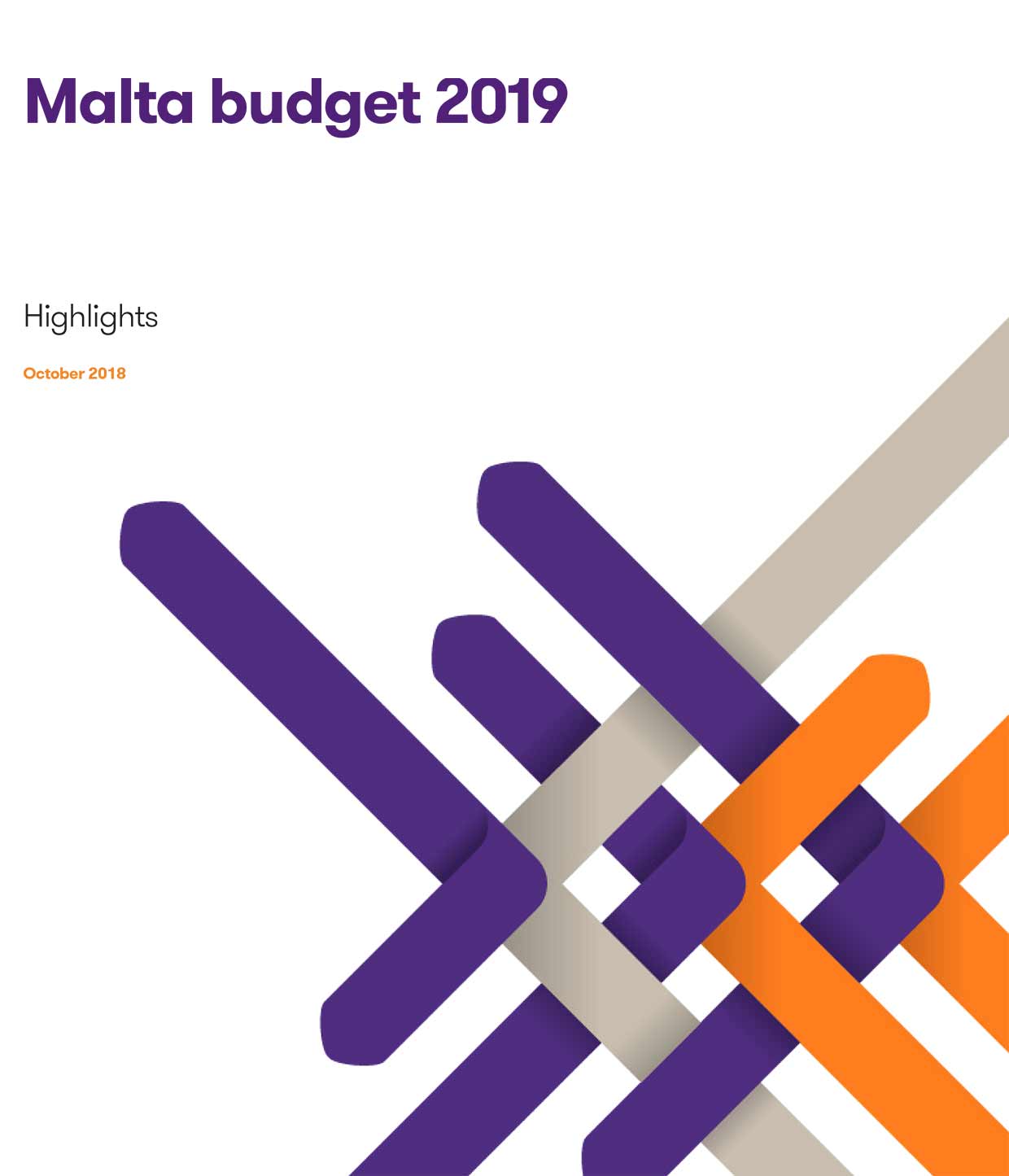 The Malta budget 2019 frontpage brochure