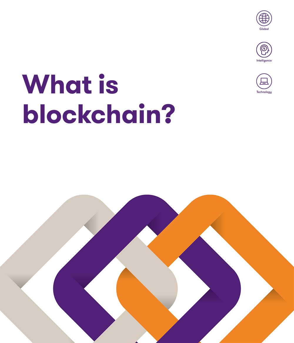 The "What is Blockchain" brochure frontpage